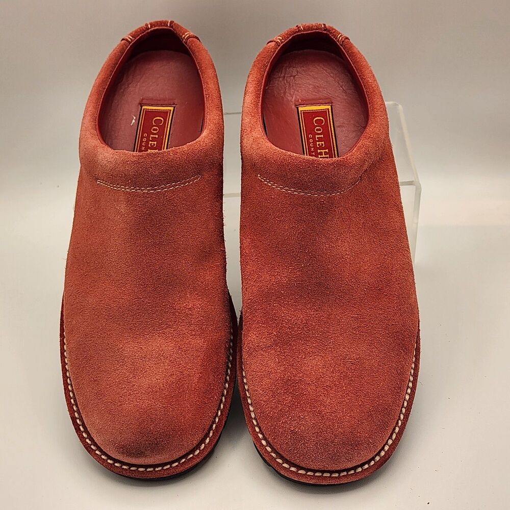 Cole Haan Coral Suede Clogs Mules Women’s Size 8.5 B Gently Used See Photos